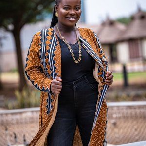 ANKARA Duster Jacket - African Wax Fabric - Linen Lined